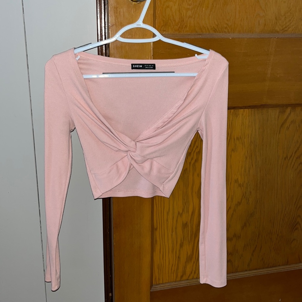 Pink Long Sleeve Croptop